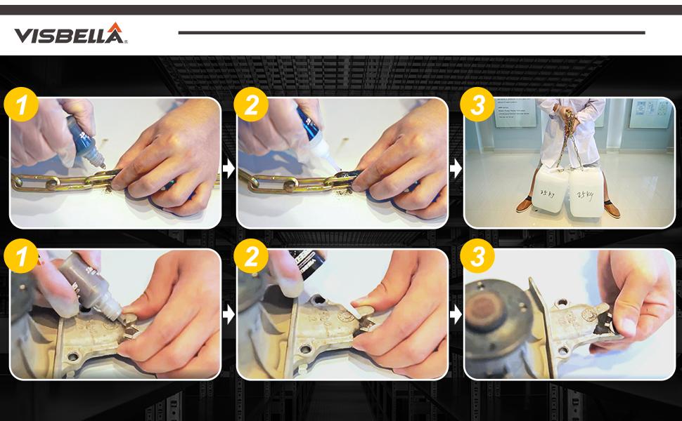 7 Seconds Speedy Fix Strong Instant Adhesive & Filling Powders Reinforcing Waterproof Super Repair Glue Fix for Metal Surfaces & Hard Plastic Products (Black&Grey 4PC)