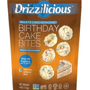 Birthday Cake Drizzled Mini Rice Cake - 4oz