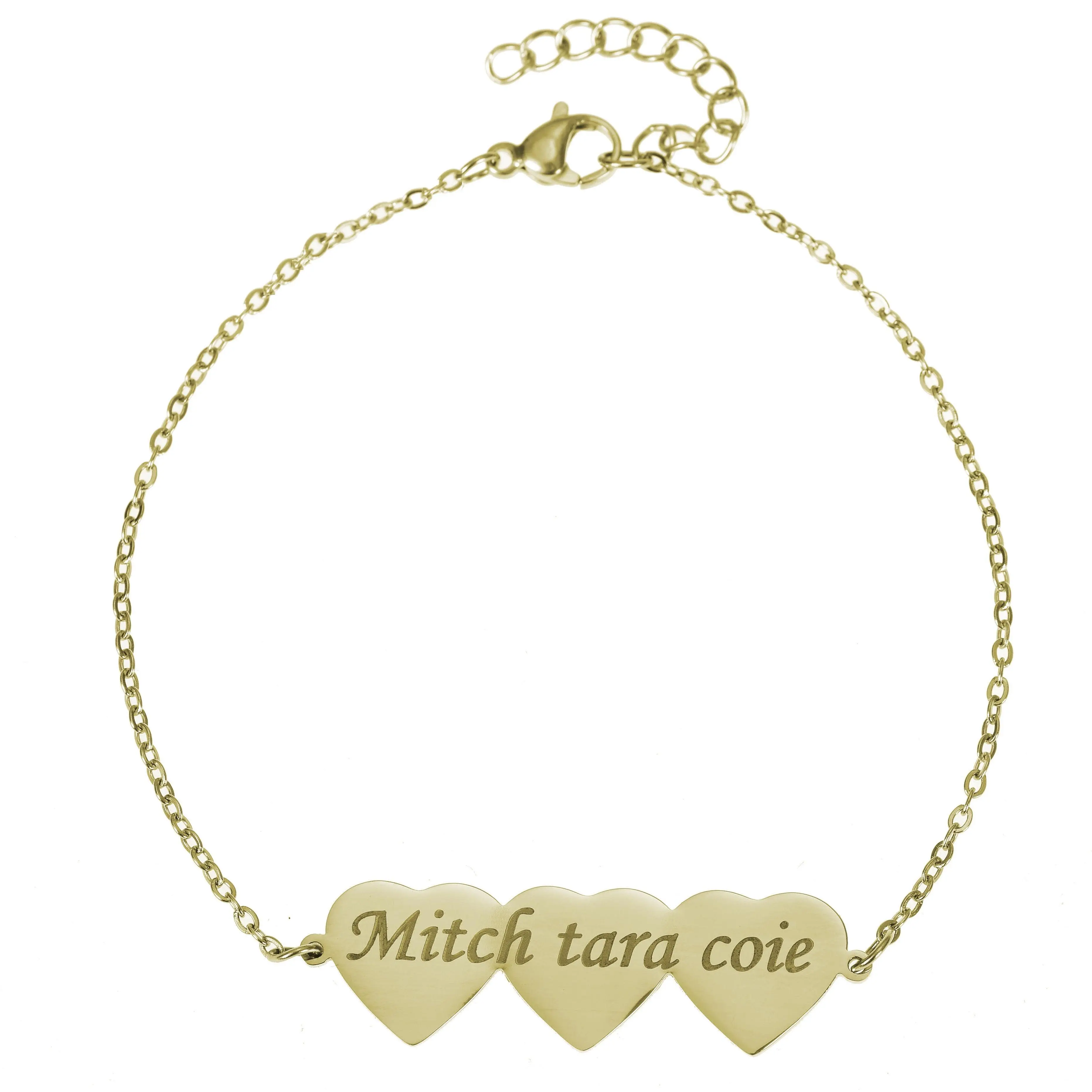 Personalized Family Name Heart Bracelets