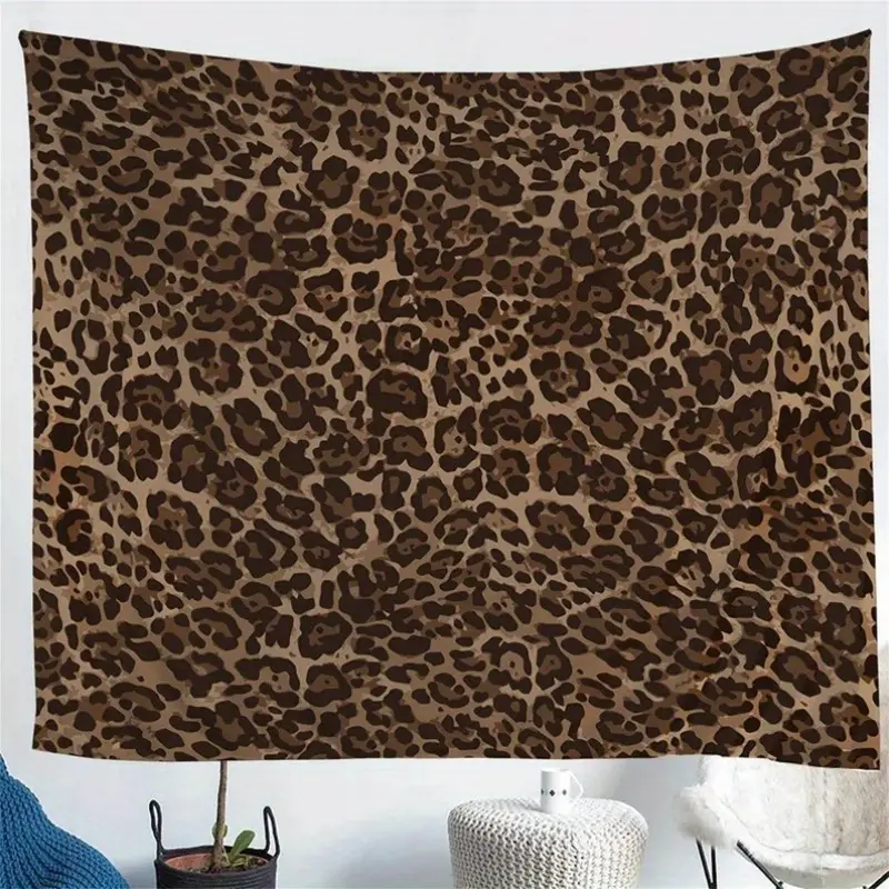 Leopard Print Tapestry - Cheetah Brown Wild Animal Skin Wall Hanging, African Safari Modern Abstract Home Decor, Machine Washable Tapestry Room Decor