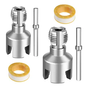 2-in-1 Pipe Threading Tool Set, Internal External Threading Dies, 1/2 and 3/4 Inch, PVC Pipe Threader with Compatibility for Home Repair