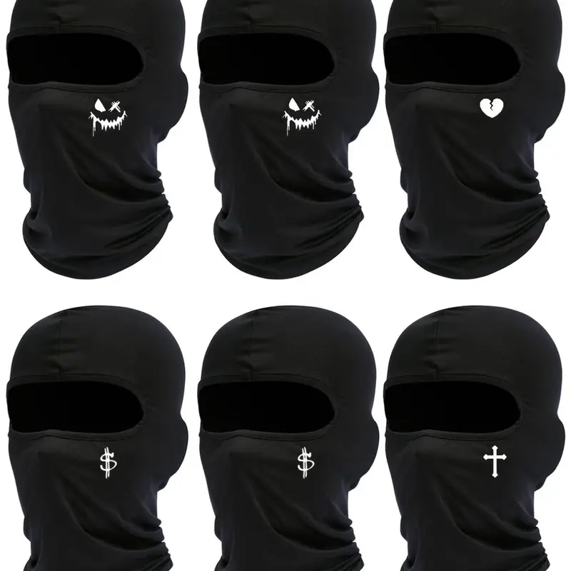 6pcs Unisex Dustproof Cycling Face Covering Mask, Breathable Sun-Protection Windproof Motorcycle Face Mask, All-Season Mask Set for Outdoor Sport