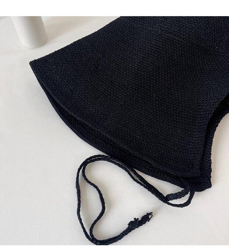 Cotton-Linen Summer Straw Hat — Sun Protection & Shade Hat | Seaside Woven Hat for Women | Vacation-Style Japanese Bucket Hat | Travel, Vacation, or Graduation Gift