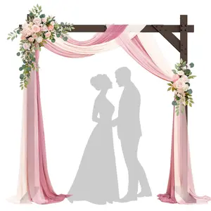 7.48FT Wooden Wedding Arch Frame Wood Square Arch Backdrop Stand Wedding Arbor for Ceremony Outdoor Decor