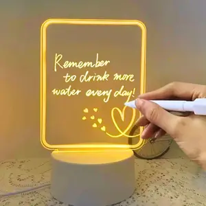 Modern USB Powered LED Message Board, Reusable Warm Light Plastic Writing Surface, Ideal for Bedroom Office Desk Party Decorations, LED Signs