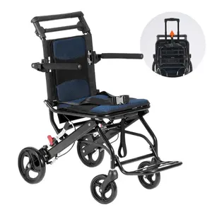 VEVOR Wheelchair, Aluminum Alloy Ultra-Lightweight Transport Chair for Adults, Foldable Wheelchair with Flip-Back Desk-Length Arms, Self-locking Brake, 18-Inch Wide Seat, 220lbs Weight CapacityVEVOR Super Brand Day