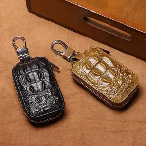 Genuine Leather Men’s Car Key Case – Universal Remote Key Pouch with Waist Clip