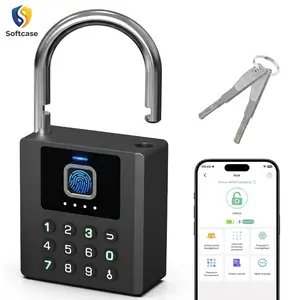 Premium Alloy Steel Smart Padlock - Keyless Entry Solutions, App & Phone Remote Control Smart Door Locks, Waterproof Biometric Digital Keypad Lock with Key/Fingerprint/Code for Outdoor Fence, Storage Shed, Father’s Day Gift