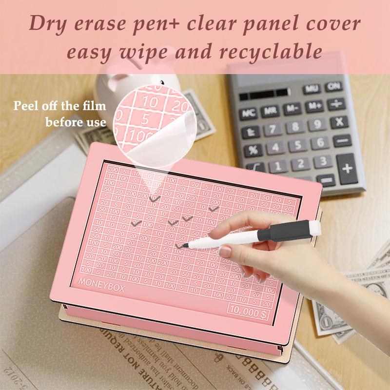 2026 $10,000 Savings Challenge Box with Digital Counter, Large Capacity Money Saving Box, Fun Cash Saving Challenge for Home, Family, Kids, Budgeting, Easy Finance Tool & Perfect Gift Idea,Valentine's Day Gift