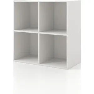 Homes: Inside + Out 4-Cube Storage Organizer Shelves, Stackable Wood Bookcase Fits Cubby Bins for Organization, Dorm Teen Room Decor & Home Office, White