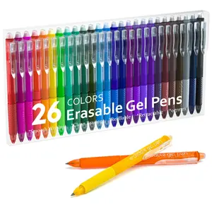 Erasable Gel Pens, 26 Colors Retractable Erasable Pens Clicker, Fine Point, Make Mistakes Disappear, Assorted Color Inks for Drawing Writing Planner and Crossword Puzzles