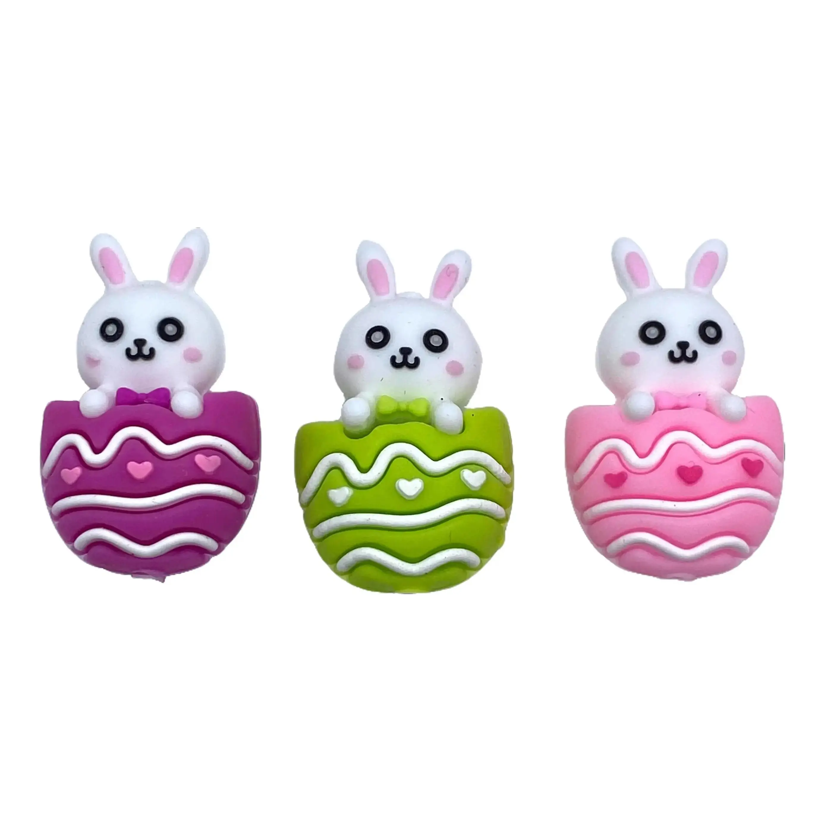 1pc Bunny Kisses & Easter Wishes 3D Silicone Focal Beads - Perfect for Easter Crafting & Beading