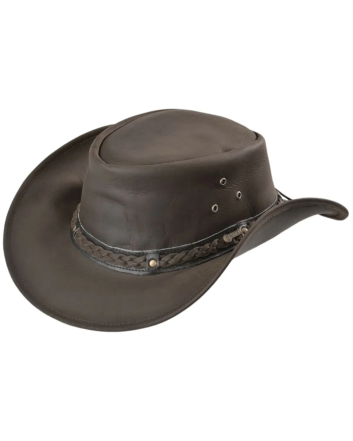 Outback Trading Co Men's Co. Men'S Wagga Upf 50 Sun Protection Leather Hat - 1367 Chocolate