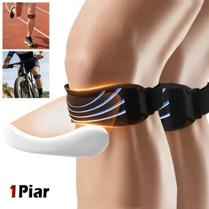 1 Pair Patella Tendon Support Strap Knee Brace with Silicone Pad, Patellar Knee Strap for Men Women Sports, Running, Basketball, Hiking, Soccer, Volleyball & Squats, Knee Supporter