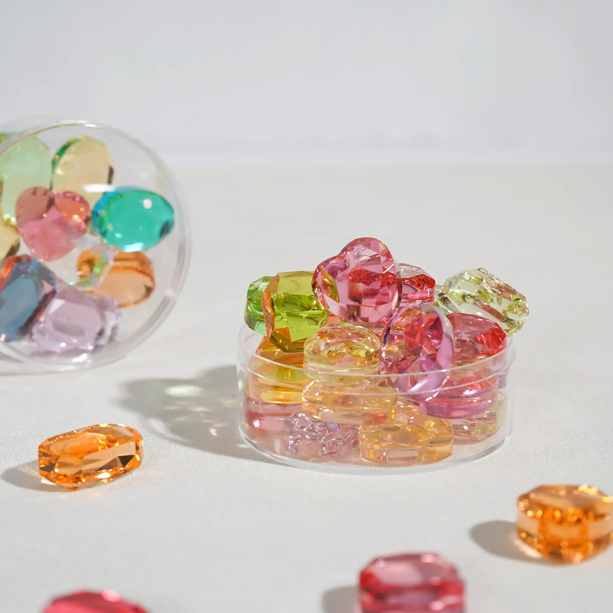 Halfoma Edible Diamond Candy, 80g Jar, Gem-Shaped Hard Sweet Snack, Light Fruit Flavors, Colorful Edible Gems Cake Decorations,