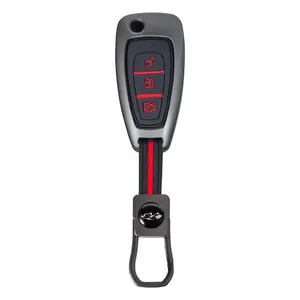 Zinc Alloy Silicone 3 Button Car Remote Key Fob Cover For Ford Ranger C-Max S-Max Focus MK3 Galaxy Mondeo Transit Tourneo Custom