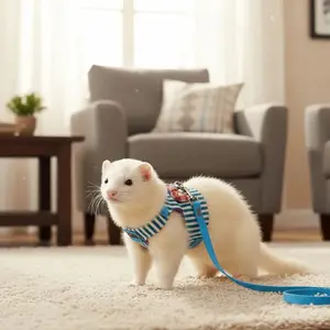 Adjustable Hamster Harness Escape-Proof with Bow Bells Hamster Chest Strap Comfortable Pet Traction Rope for Small Animal