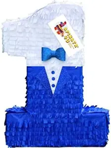 APINATA4U 20" Tall Number One Pinata - Perfect for a "Mr. Onederful" Theme First Birthday Celebration - Make Your Little One's Day Memorable!