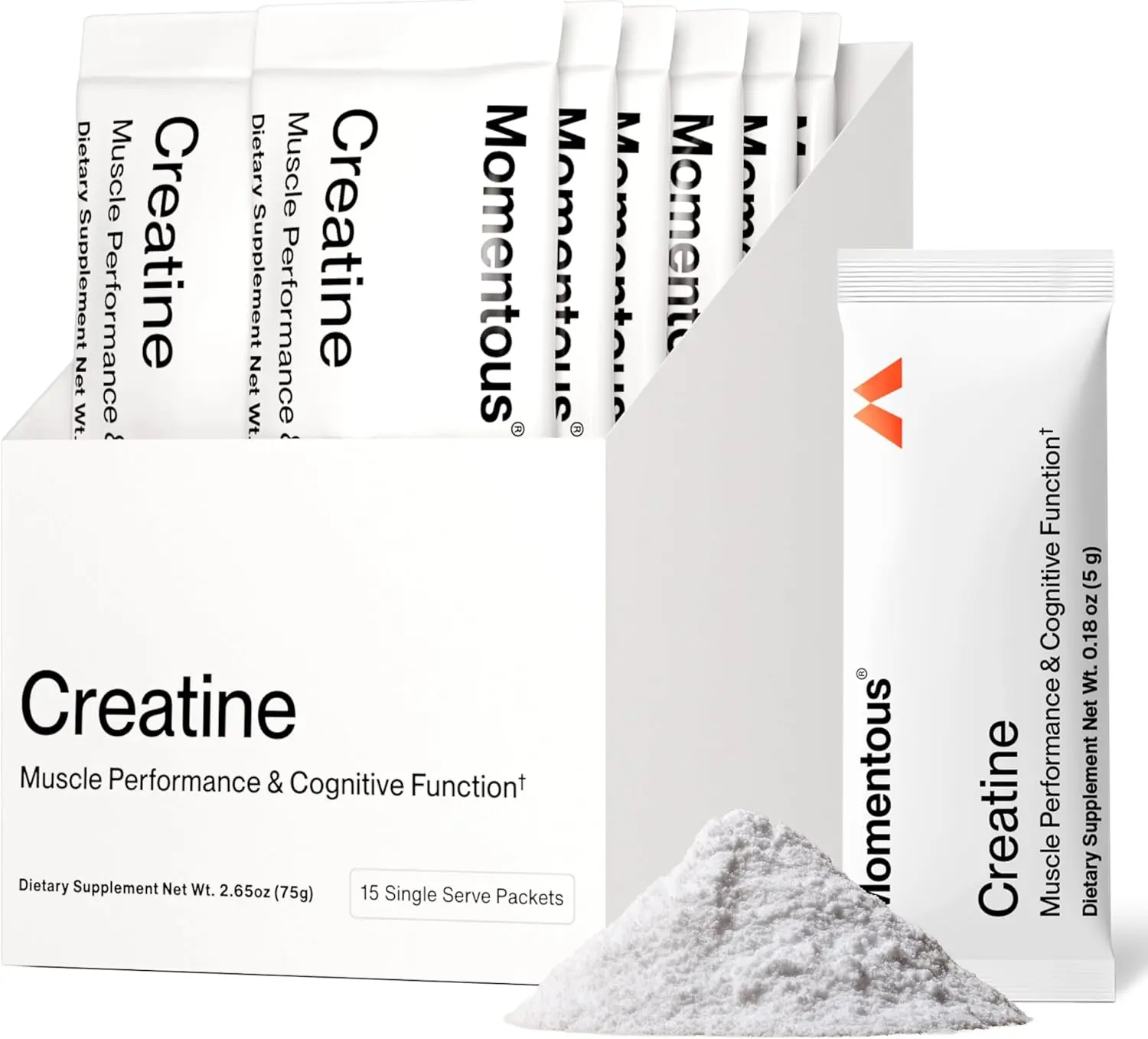 MOMENTOUS NSF Certified for Sport Creatine Monohydrate Powder - 5g per Serving, 15 Servings, Fitness & Recovery Protein Supplements for Men & Women, Supports Strength, Lean Muscle, Energy Protein Supplements