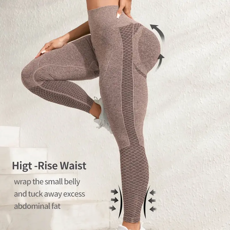 Women's Seamless High-Waisted Butt Lifting Yoga Pants, Slim-Fit Moisture-Wicking Quick-Dry Workout Tights, Casual Training Leggings, Yoga Bottoms