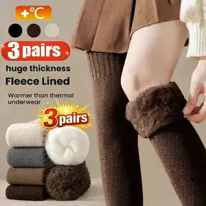 Women's Over Knee Socks Fall Winter Thick Terry Lined Warm Knee Thigh Support Womenswear thigh high socks leg warmers socks for women compression socks women