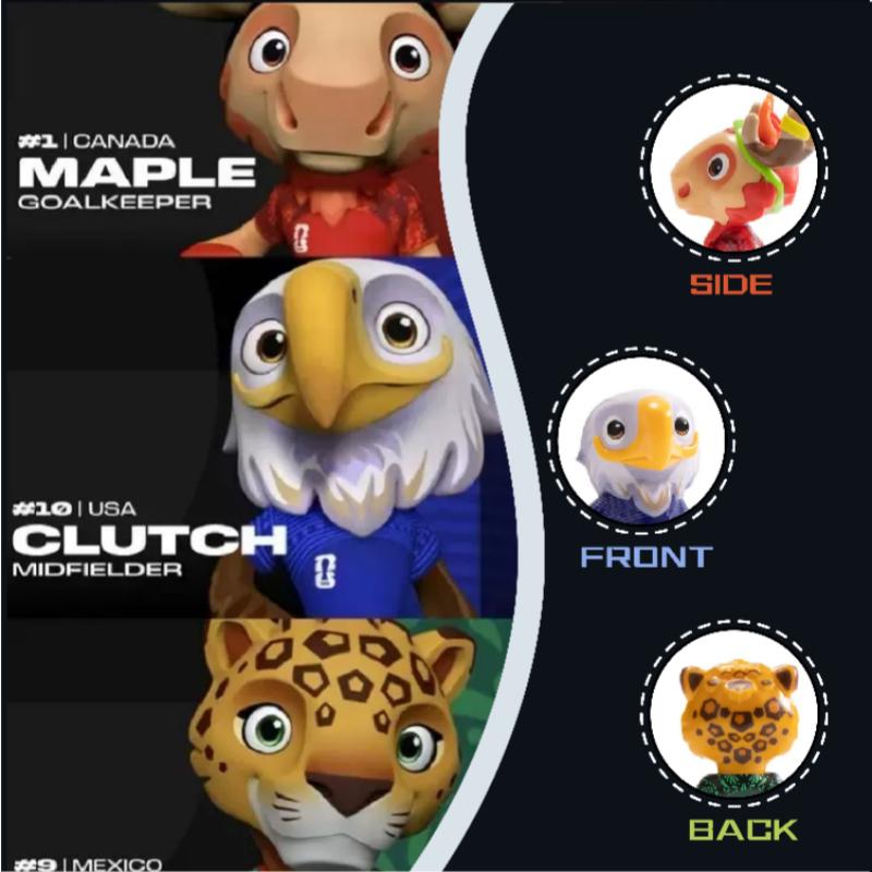 New 2026 cute mascot dolls from the United States, Canada, and Mexico, cartoon figurines, figurines, and gifts (1 box of 3)