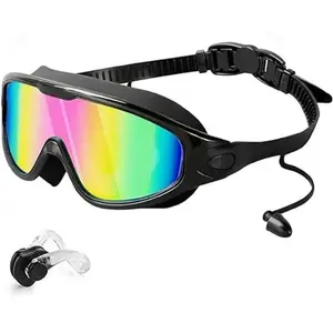 Father's Day Gift Swim Goggles - Anti-Fog, Anti-UV Goggles for Swimming with Ear Plugs, Multifunctional Water Sports Accessory for Men