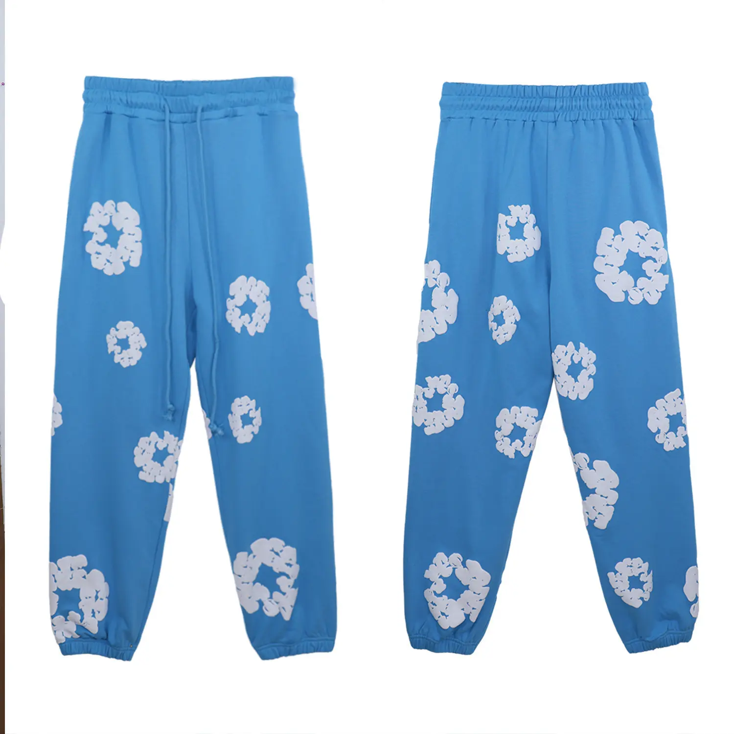 Sky blue pants (white floral wreath)