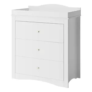 Changing Table Dresser Baby Diaper Change Station with 3 Drawers White