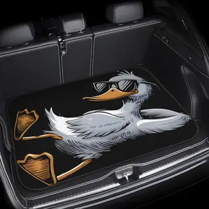 1 Casual Duck Glasses Car Mat - Color Design, Durable and Compatible with Vehicle Trunk Mat, Ideal Holiday Gift for Moving and Auto Parts, Gift for Lovers | Letter Decoration
