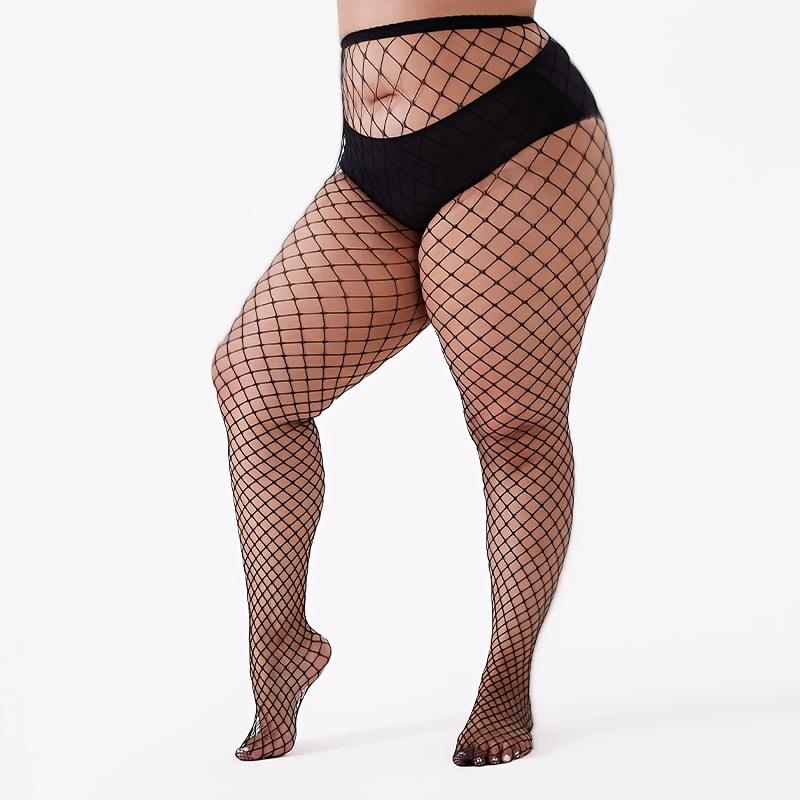 1/4-Pack Women's Plus Size Fishnet Tights Stylish Openwork Mesh Stockings SetEveryday Spring Wear Pantyhose