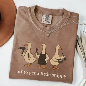 Hair Dresser T-Shirt, Funny Hair Stylist Goose Graphic Tee, Cute Barber Shirt, Salon Top, Gift For Hairdressers, Stylists, Funny Hairstylist T-Shirt, Gift For Hairdresser