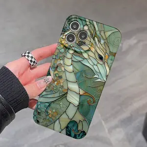 Phone case: Dragon stained glass design All inclusive seismic  film hard phone Case for iPhone 11/12/13/14/15/16/PLUS/PRO/PROMAX Gift Protective Cover Gift for Men and Women