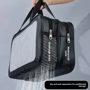 Hot Sale Large Capacity Cosmetic Bag Travel Portable Dry and Wet Separation Transparent Wash Bag Fitness Swimming Beach Bag