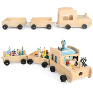 Shelf for Tonie Figures Characters Storage with 35Pcs Adhesive Metal Plate for Creative Tonie Box Magnetic for Wooden Shelf for Kids- Train Organiser Racks