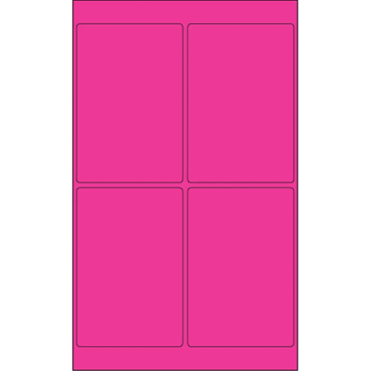 Tape Logic LL186PK Permanent Adhesive Fluorescent Pink Rectangular Laser Labels - 4x6 in, 400-Pack, Compatible with Laser Printers, Ideal for Smooth Surfaces to Create Mailing Labels