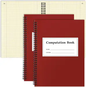 2 count Computation Notebook Engineering Notebook for Drawings, Drafting, Planning, Engineering and Technical Applications, 4x4 Quad Ruled, 76 Sheets, 11-1/4" x 9-1/4" (Yellow)