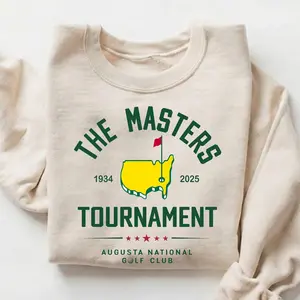 Augusta National Masters 2026 Golf, Trendy Golf Tournament Graphic Sweatshirt The Masters Augusta Style Tee for Women Golf Lovers Gift Idea Sports Fans Championship Season Casual Outfit Classic Design Comfortable Everyday Wear Proud Excited Winning Vibe