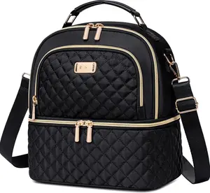 Lunch Bag for Women,Double Decker Lunch Box for Womens, Insulated Lunchbag Leakproof Lunch Tote Lunch Cooler Bag for Women Men,Lunchbox with Adjustable Strap for Work Picnic Beach