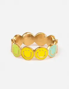 Smiley Enamel Ring