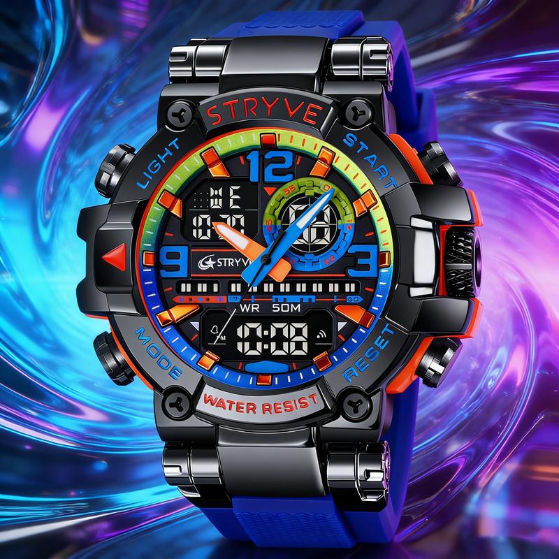 Men's Tactical Military Watches for Men Sports Outdoor Watch 55mm Large Face 50M Waterproof Date Multi Function LED Alarm Rugged Wristwatch for Training Hiking Adventure Men's Tactical Military Watches for Men Sports Outdoor Watch 55mm Large Face 50M Waterproof Date Multi Function LED Alarm Rugged Wristwatch for Training Hiking Adventure