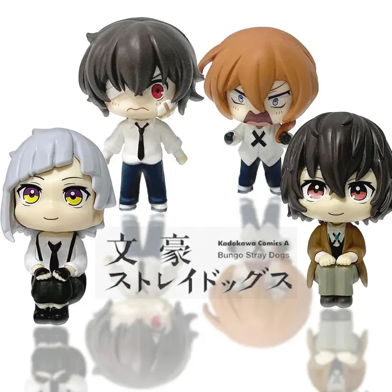Q version Bungo Stray Dogs 7CM Dazai Osamu Figurine Nakahara Chuuya Action kawaii Figures Collection Noodle Stopper Toys Gift