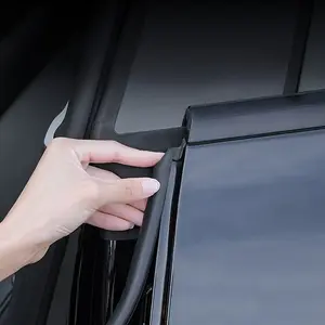 Car Door Seal Strip, Metal Core No Glue Needed, Elastic Rubber Won't Age, B Pillar Specific 2pcs, Durable Automotive Sealing, Car Door Protector