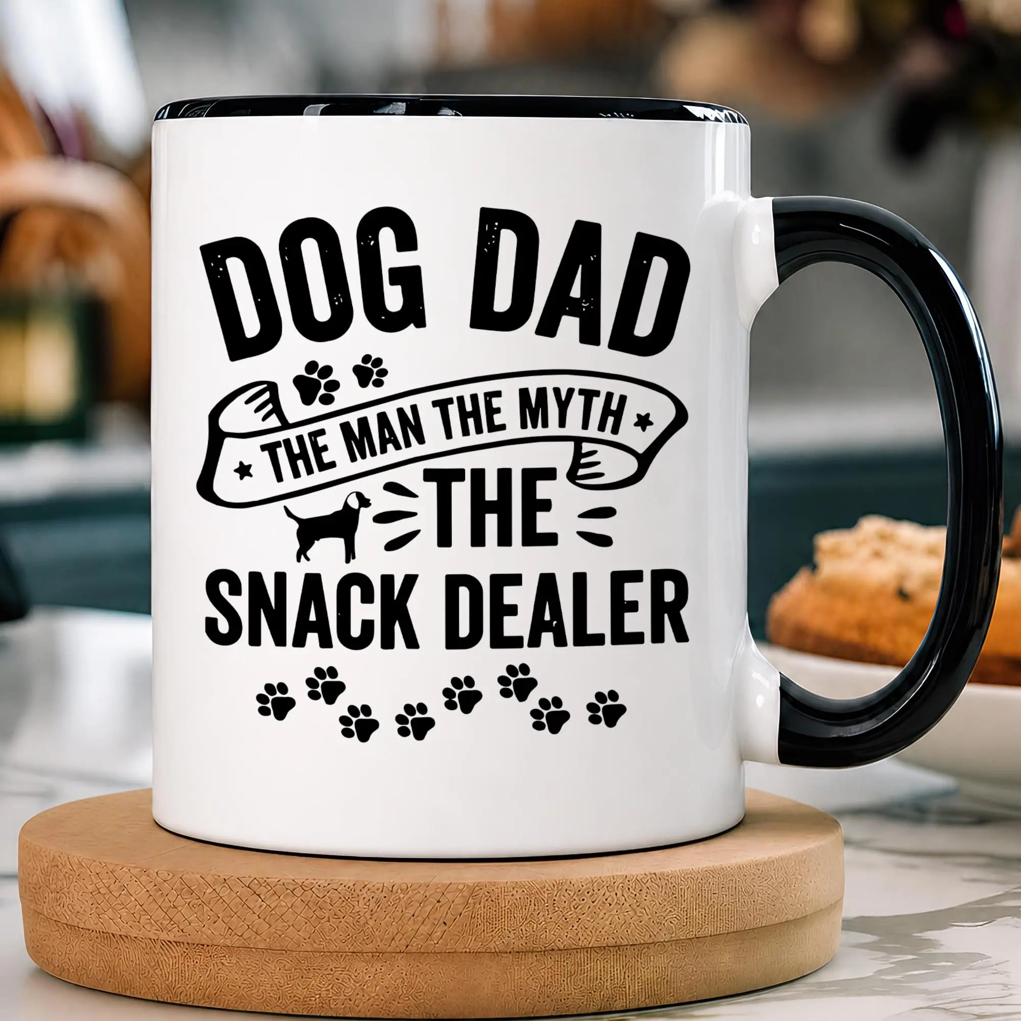 Dog Dad Mug, The Man The Myth The Snack Dealer Cup, Funny Dog Father Gift, Dog Lover Coffee Mug, Pet Dad Birthday Present