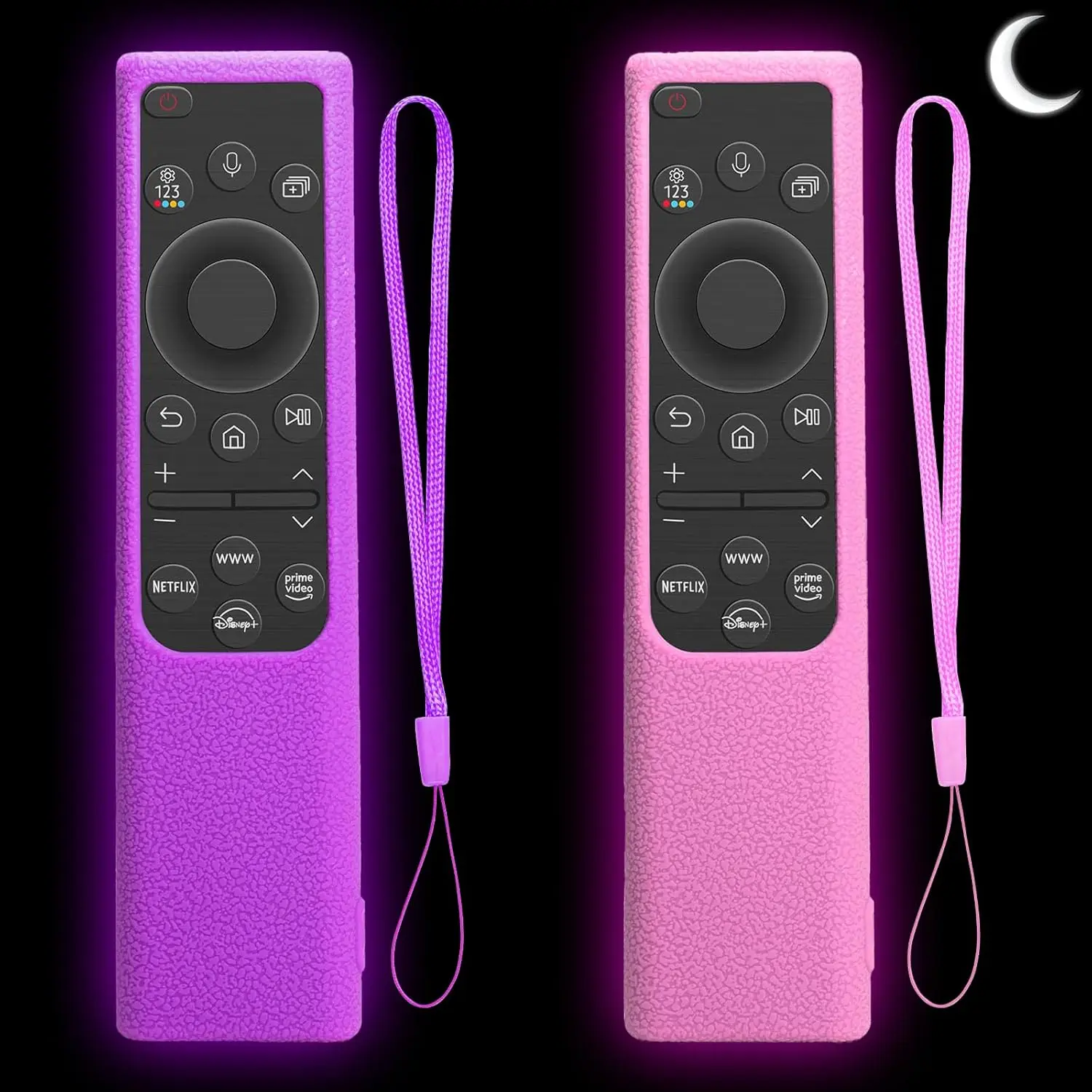 2 Pack Glow in The Dark  Remote Cover for   TV Remote 2019-2026, Protective Case for Solar Cell Remote BN59-01357 BN59-01385 BN59-01265A, Anti-Slip ( & )