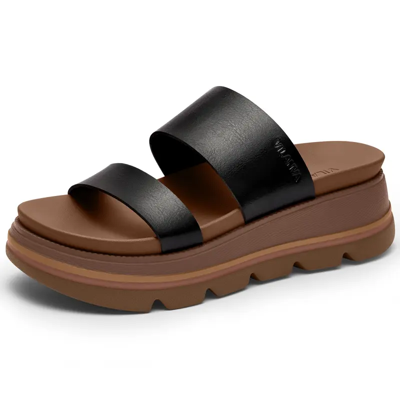 Vilanva Women's Casual Open-Toed Slip-On EVA Wedge Sandals - Cloud Cushioned, Arch Support, Pain Relief, Lightweight EVA Sandals Slipper for Beach, Summer Daily Wear