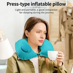 One ABS inflatable pillow, C-type pillow, travel pillow, car, airplane, air travel neck pillow, U-shaped inflatable pillow