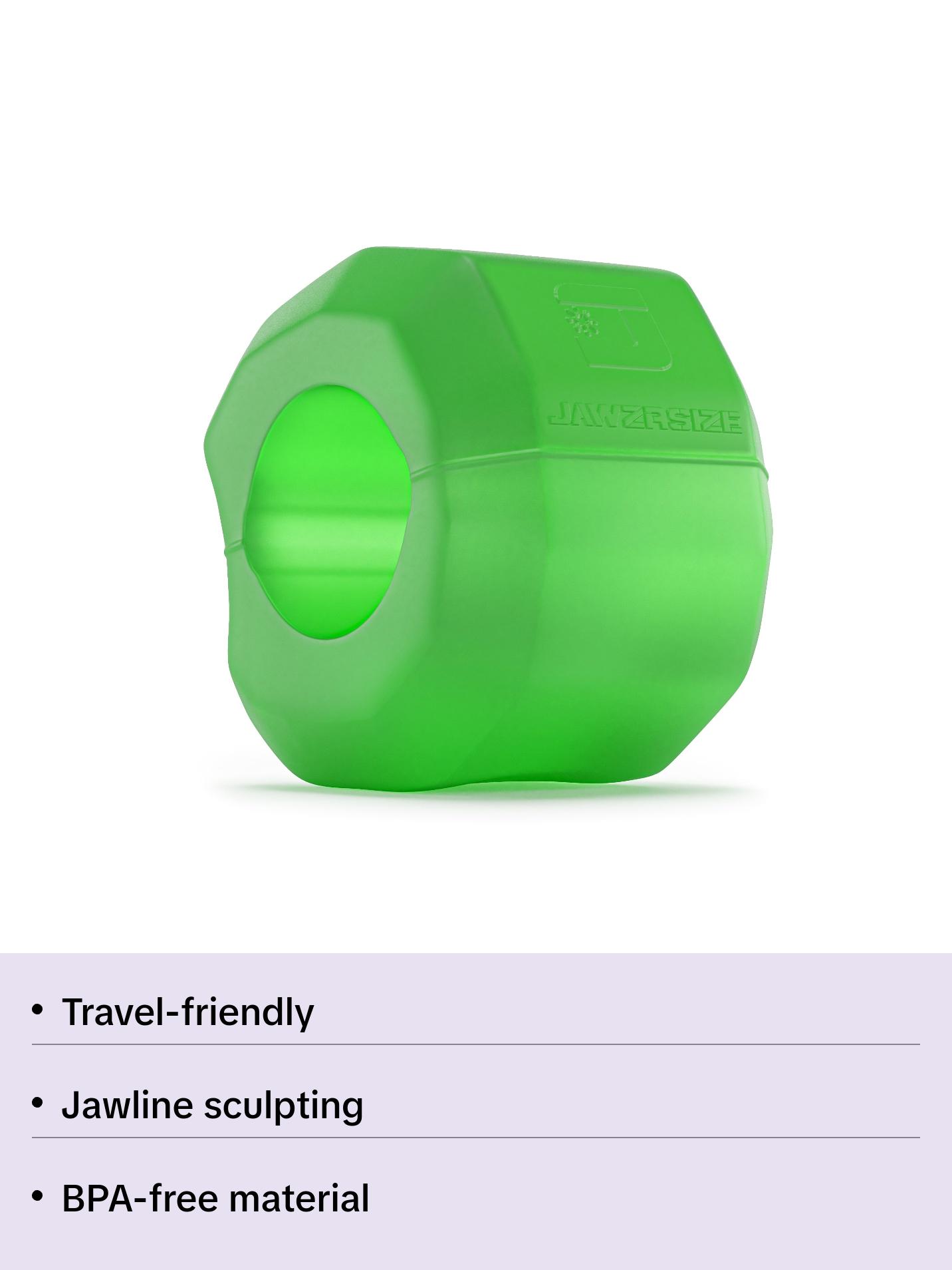 Jawzrsize Jaw Exerciser for Men - Pop N Go Guys Pack Intermediate Green and Advanced Green Jaw Trainer, Jaw Clenching Relief, Jawline Shaper and Neck Exerciser