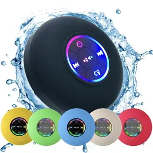 Mini Waterproof Shower Speaker , Mini Bluetooth Shower Speaker with LED Light,Wireless Portable  Speaker with Suction Cup, USB Rechargeable Speakerphone,   Bluetooth , Audio home karaoke,Shower & Home ,Party Speaker Bluetooth,Home Theater Speaker