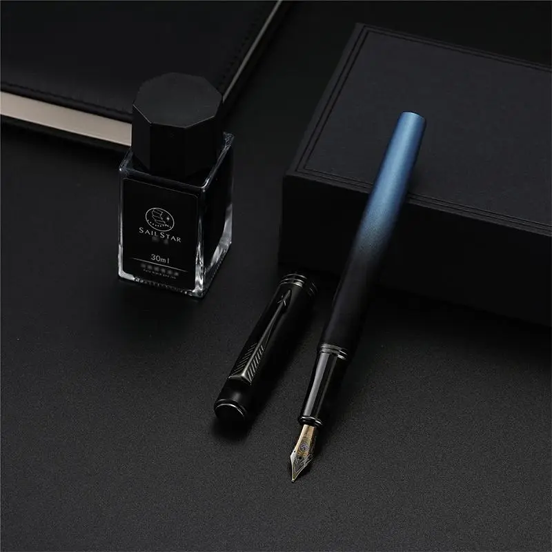 Metal Elegant Writing Pen, 1 Set Business Signature Pen with Ink, 、pull-out Type Gift Box Packing Pen Office School Presents